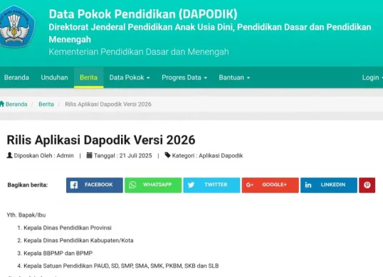 Cara uninstal aplikasi Dapodik 2025, ganti versi terbaru 2026. (Sumber: tangkapan layar)