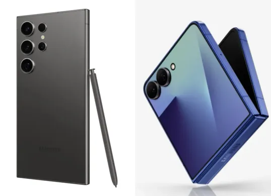 Ilustrasi perbandingan Samsung Galaxy S24 Ultra vs Galaxy Z Flip7 (Sumber: Samsung)