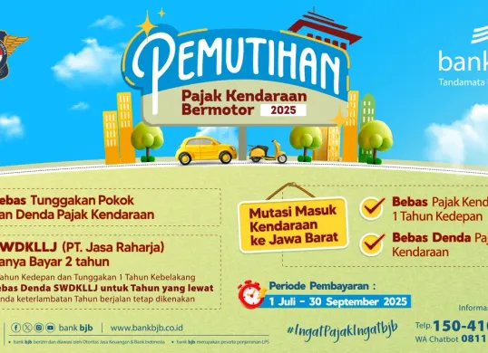 Program pemutihan Pajak Kendaraan Bermotor (PKB) kembali hadir bagi masyarakat Jawa Barat lewat bank bjb hanya dengan sentuhan jari (Sumber: Dok. bank bjb)
