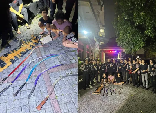 Tim Patroli Perintis Presisi Sat Samapta Polres Metro Jakarta Pusat kembali menggagalkan aksi tawuran dan menangkap tiga remaja bersenjata tajam di wilayah, Senin 2 Juni 2025 dini hari. (Sumber: Polres Metro Jakarta Pusat)