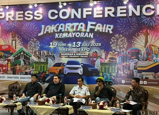 Konferensi pers gelaran Jakarta Fair (Jakfair) di Kemayoran, Jakarta Pusat, Rabu, 4 Juni 2025. (Sumber: Poskota/Pandi Ramedhan)