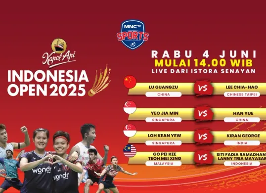 Turnamen Badminton Kapal Api Indonesia Open 2025 Hari Ini Pasangan Siti Fadia Ramadhanti dan Lanny Tria Mayasari Lawan Ganda Putri Malaysia (Sumber: Dok. MNCTV)