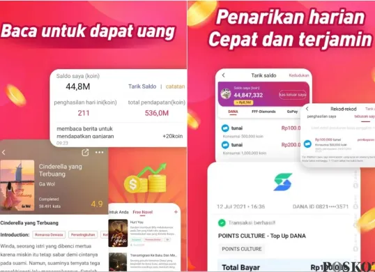 Ilustrasi - Deretan aplikasi penghasil saldo DANA yang memberi uang. (Sumber: PlayStore/Cashzine)