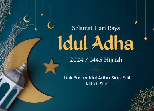 Poster Hari Raya Idul Adha 1446 H, Bisa Edit Sesuka Hati dan Bagikan di Media Sosial (Sumber: Canva/kecikcreative/Edited Muhammad Ibrahim)