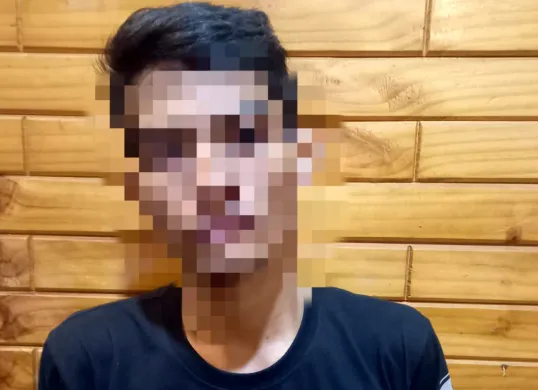 Tersangka WF saat diamankan di Mapolres Serang. (Sumber: Dok Satresnarkoba Polres Serang)