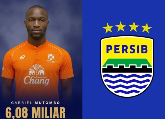 Persib Bandung sedang aktif di bursa transfer Liga 1 2025/2026. Klub dikabarkan mengincar bek Prancis, Gabriel Mutombo untuk menggantikan Nick Kuipers. (Sumber: Instagram/@bursatransfer_id)