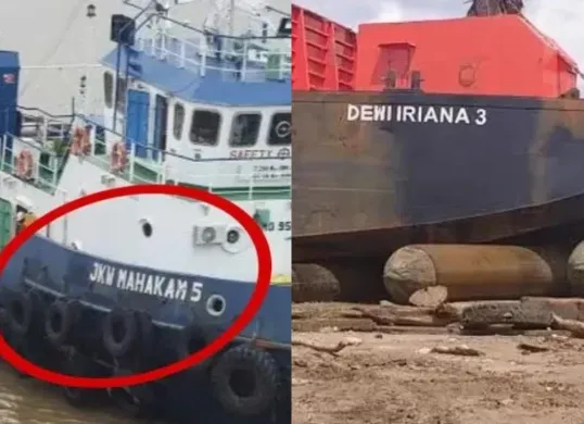 Kapal JKW Mahakam dan Dewi Iriana di Raja Ampat yang viral. (Sumber: X)