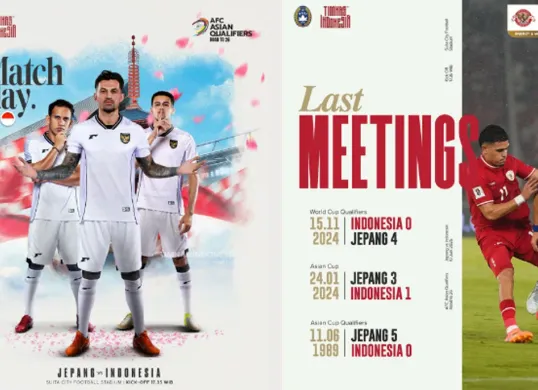Link live streaming Timnas Indonesia vs Jepang, Kick off pukul 17.35 WIB (Sumber: Instagram/@timnasindonesia)