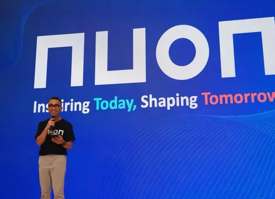 CEO Nuon Aris Sudewo saat acara koordinasi inisiasi strategi dan rencana bisnis tahun 2025 “Reshaping Indonesia's Play”. (Sumber: PT Telkom Indonesia (Persero) Tbk)