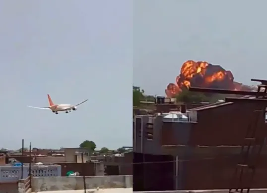 Pesawat Air India jatuh setelah lepas landas dari Ahmedabad, 12 Juni 2025. Investigasi awal duga penyebabnya bird strike. Seluruh 242 penumpang tewas. (Sumber: X/@PlanesOfLegend)