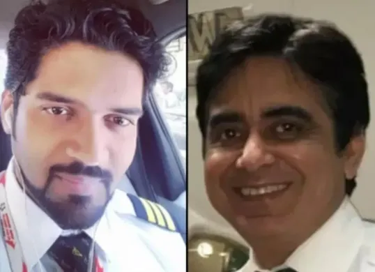 Kapten Sumeet Sabharwal dan Clive Kunder yang bertugas saat tragedi pesawat di India. (Sumber: X)