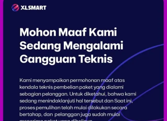 Aplikasi Axisnet tidak bisa dibuka hari ini karena mengalami gangguan. (Sumber: Instagram/@xlsmart)