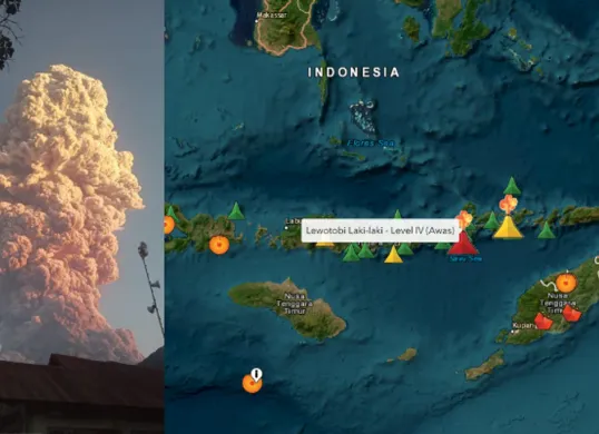 Erupsi dahsyat Gunung Lewotobi Laki-laki sebabkan hujan kerikil. Bagaimana kondisi terkini Simak laporan langsung dari lokasi dan imbauan resmi PVMBG. (Sumber: magma.vsi.esdm.go.id)