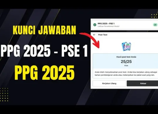 Kunci Jawaban Post Test PPG 2025 PSE 1 Modul 2. (Sumber: YouTube/FD Succes100)
