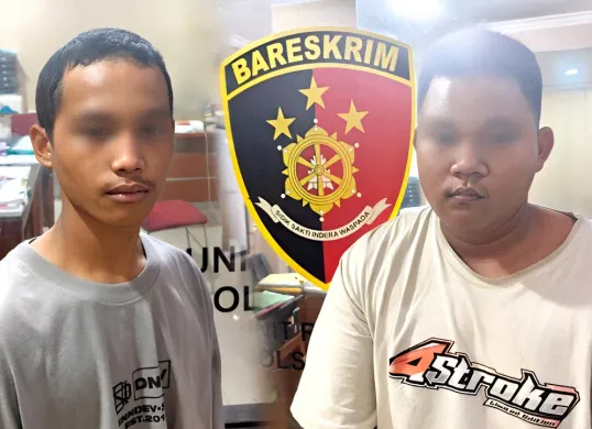 Dua pelaku curanmor di kawasan parkir SMPN 06 Setu berhasil diringkus Reskrim Polsek Setu. (Sumber: Istimewa)