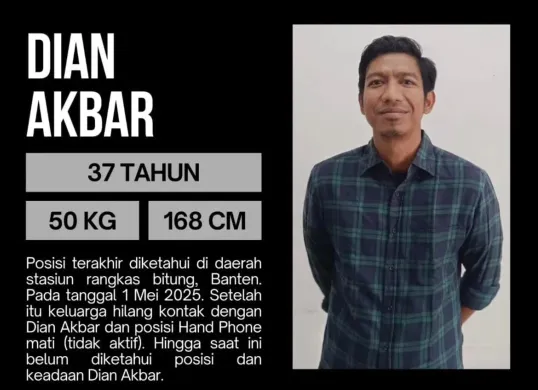 Sosok Dian Akbar yang dikabarkan hilang. (Sumber: Instagram/@trysiaosmon)