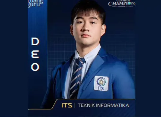 Potret Mahasiswa ITS Amadeo Yesa sebagai peserta Clash of Champions Season 2 Ruangguru. (Sumber: TikTok.com/bwom.nal)