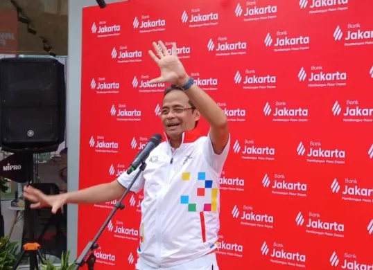 Direktur Utama Bank Jakarta Agus H Widodo saat pergantian nama Bank DKI. (Sumber: Dok. Bank Jakarta)
