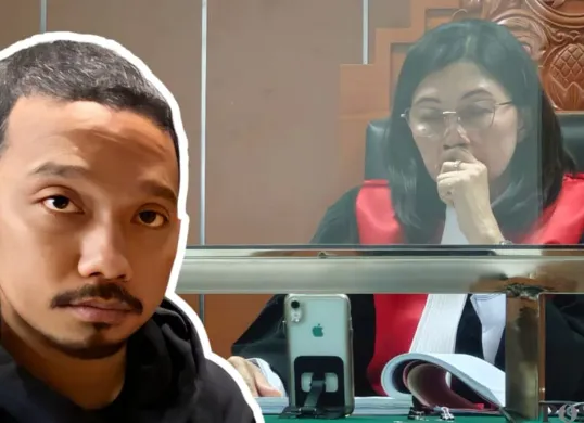 Sidang kasus dugaan penipuan konser musik terdakwa YouTuber dengan agenda pemeriksaan saksi di PN Jakarta Barat, Senin, 23 Juni 2025. (Sumber: POSKOTA | Foto: Pandi Ramedhan)