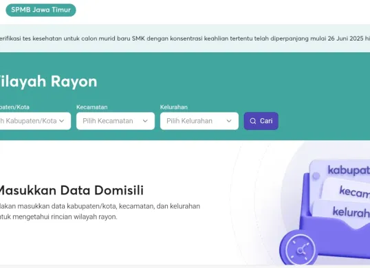 Cara cek wilayah rayon untuk daftar SPMB Jatim 2025 jalur domisili. (Sumber: SPMB Jatim)