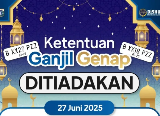 Aturan sistem ganjil genap di Jakarta ditiadakan pada 27 Juni 2025 sehubungan libur nasional Tahun Baru Islam. (Sumber: Instagram/@dishubdkijakarta.)