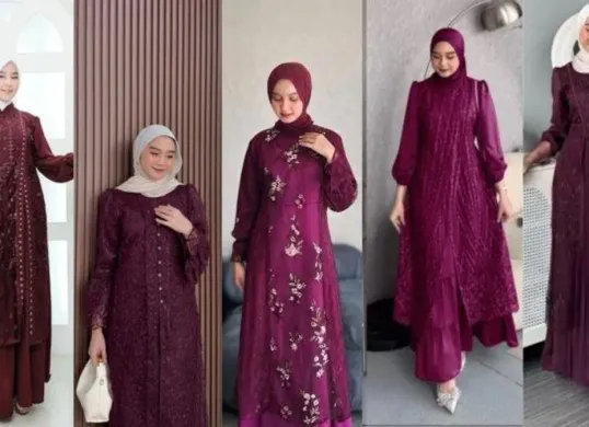 Rahasia Tampil Modis! Intip 7 Gamis Motif Berpadu Rompi Polos Favorit Hijabers Tahun Ini (Sumber: Pinterest)