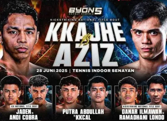 Jadwal dan daftar petarung Byon Combat 5. (Sumber: Vidio)