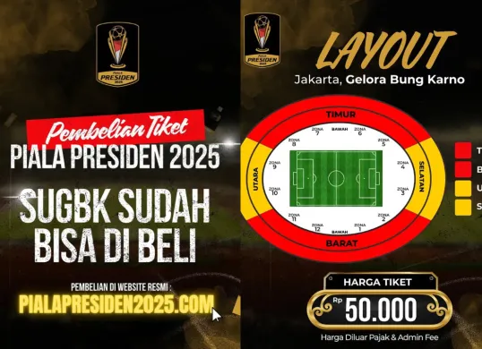 Ilustrasi pengumuman penjualan tiket laga pembuka Piala Presiden 2025 antara Oxford United vs Liga Indonesia All Stars. (Sumber: Instagram/officialpialapresiden)