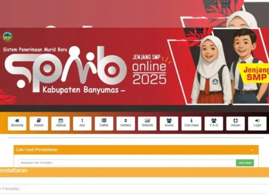SPMB Banyumas 2025. (Sumber: Tangkap layar spmb.banyumaskab.go.id)