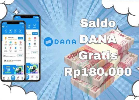 Cairkan saldo DANA gratis hingga Rp180.000 ke dompet elektronik dengan klik secepatnya link yang tersedia hari ini. (Sumber: Poskota/Syania Nurul Lita Baikuni)