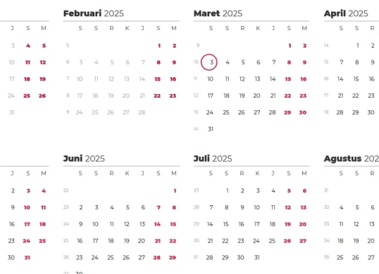 Jadwal cuti bersama Idul Fitri 2025 (Sumber: TimeIs/Screenshot)