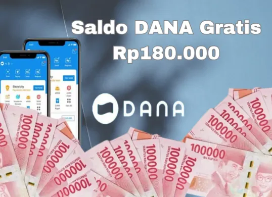 Klik link saldo DANA gratis sekarang agar Rp180.000 bisa langsung terkirim ke dompet elektronik hari ini. (Sumber: Poskota/Syania Nurul Lita Baikuni)