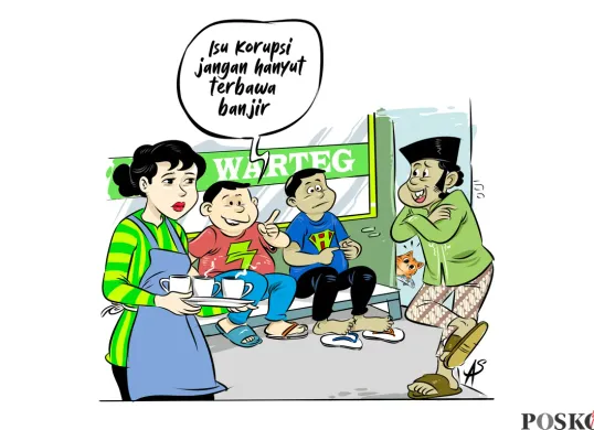 Obrolan Warteg: Isu Korupsi Tersingkir Banjir (Sumber: Poskota/Arif Setiadi)