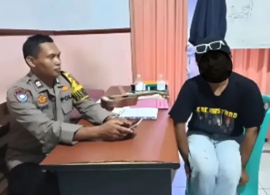 Seorang pengamen aniaya pengemis di Kendal, Jawa Tengah ditangkap polisi. (Sumber: Tangkap Layar Instagram/@funnelmedia)