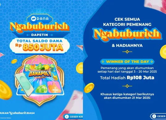 Raih saldo DANA gratis hingga jutaan rupiah dan hadiah menarik lainnya dengan bermain DANA Poly spesial ngabuburit Ramadhan 2025. Yuk, ikuti caranya sekarang! (Sumber: Instagram/@dana.id)