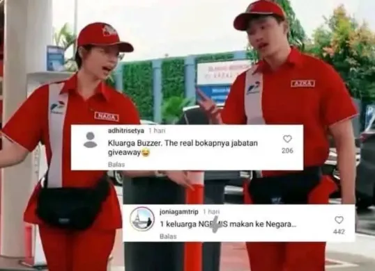 Postingan Nada dan Azka Corbuzzier sebagai brand ambassador Pertamina menuai kritikan dari netizen. (Sumber: X/@tvindonesiawkwk)