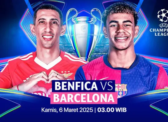 Link live streaming Benfica vs Barcelona di leg pertama 16 besar Liga Champions Eropa. (Sumber: Vidio)