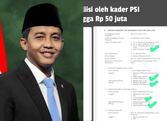 Menhut Raja Juli mendapat sorotan karena memasukkan banyak kader PSI dalam dalam Struktur FOLU Net Sink 2030. (Sumber: X/@BosPurwa/@RajaJuliAntoni)