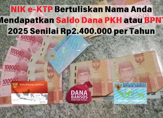 Informasi mengenai saldo dana PKH atau BPNT 2025 senilai Rp2.400.000 per tahun (Sumber: Facebook/Anhy Acan)