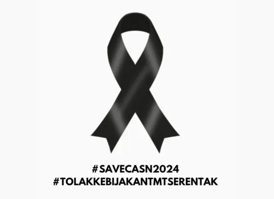 Di platform X (Twitter), tagar #SaveCASN2024 dan #TolakKebijakanTMTSerentak menjadi trending topic. (Sumber: X/@minasr_ismine)