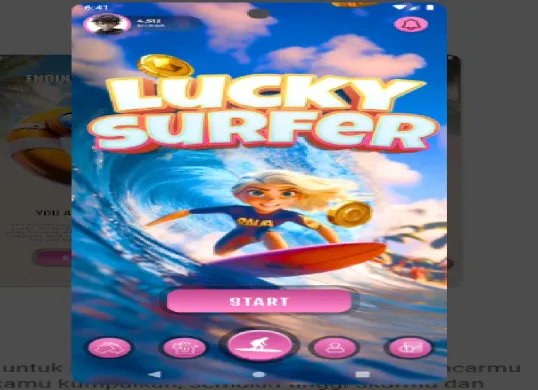 Dapat uang gampang cuma dengan mainkan game penghasil uang Lucky Surfer. (Sumber: play.google.com/LuckySurfer)