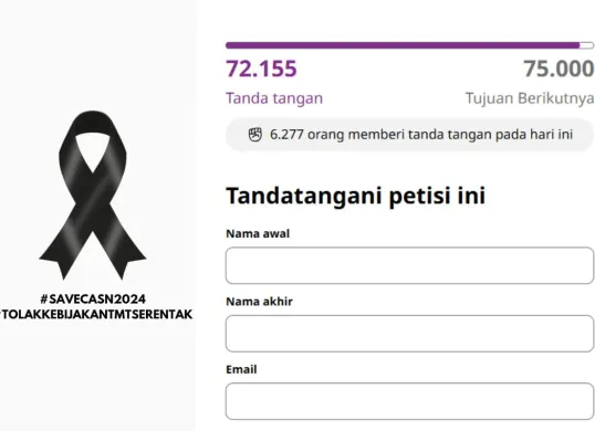 Ribuan orang telah menandatangani sebuah petisi sebagai respons terhadap penundaan pengangkatan CPNS 2024 yang belum lama ini diumumkan pemerintah. (Sumber: Istimewa)