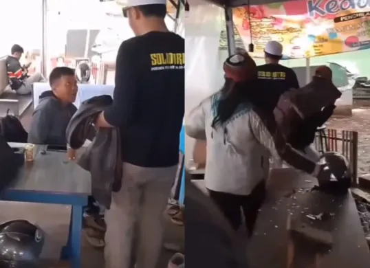 Aksi anarkis sekelompok orang razia warung makan saat puasa di Garut, Jawa Barat. (Sumber: Tangkap Layar Instagram/@funnelmedia)