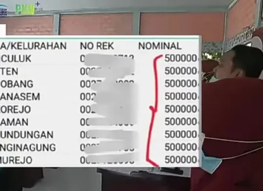 Daftar beberapa desa di Jawa Timur yabg dapat bansos PKH Plus hari ini. (Sumber: YouTube/Naura Vlog)