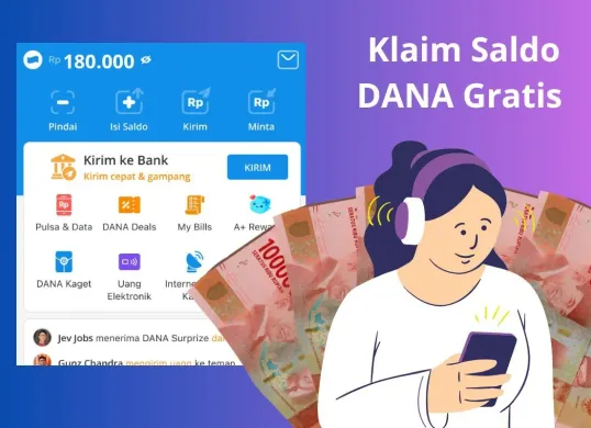 Klaim saldo DANA gratis Rp180.000 dari nonton video di aplikasi penghasil uang. (Sumber: Poskota/Audie Salsabila)