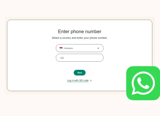 Cara masuk ke akun WhatsApp versi web dengan nomor HP. (Sumber: Poskota/Huriyyatul Wardah)