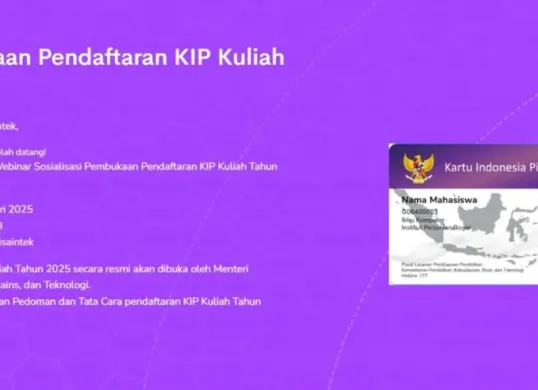 Pendaftaran KIP Kuliah 2025 dibuka untuk berbagai jalur seleksi. (Sumber: Dok/KIP Kuliah 2025)