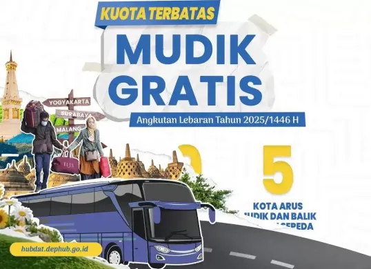 Mudik Gratis Kemenhub 2025 Resmi Dibuka. (Sumber: Dephub.go.id)