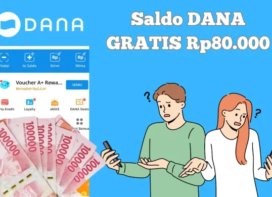 Cara dapatkan saldo DANA Gratis Rp80.000 masuk dompet elektronik. (Sumber: Poskota/Syania Nurul Lita Baikuni)