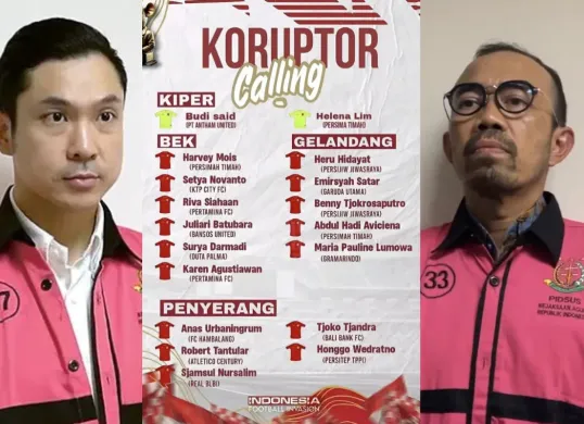 'Klasemen Liga Korupsi Indonesia' dan para pemainnya ramai di media sosial, merangkum kasus korupsi terbesar dengan kerugian mencapai triliunan rupiah. Simak daftarnya! (Sumber: Instagram/@mardiguwp)